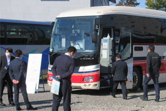 バス会社の感染防止対策見学会