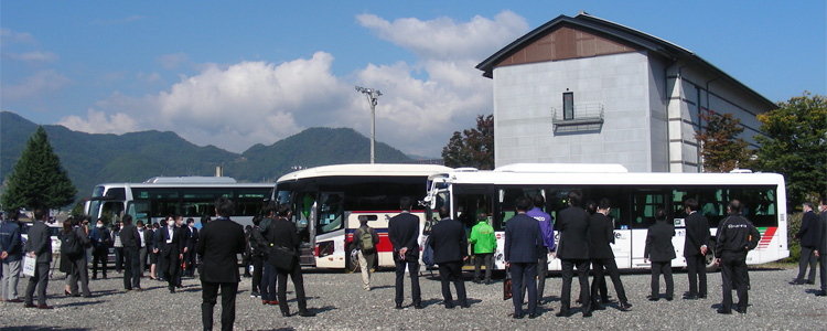 バス会社の感染防止対策見学会